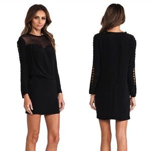 Iro Abbie Embroidered Crepe Mini Illusion Dress NWT